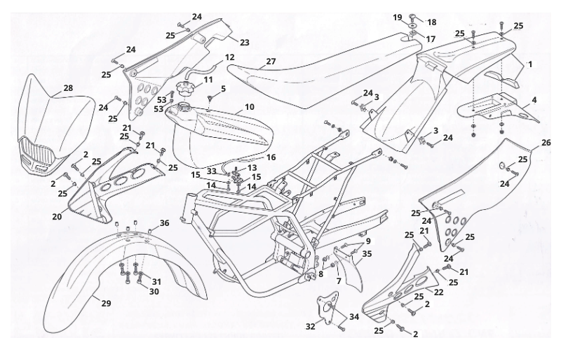 BdgF4A842m_8 - réservoir : plastique (CABALLERO 125-200 LIQUID COOLED MY 2008 : 2009 - REGOLARITà - MOTARD).png